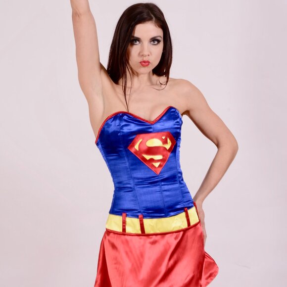 NWT 1 of a Kind Corset/FREE Skirt Brown Suede S 22" - Picture 10 of 16